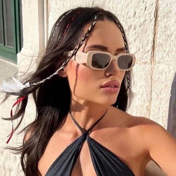 PRADA PR 17WS VYJ6X1 POWDER PURPLE BROWN LENS UNISEX SUNGLASSES AUTHENTIC - Picture 4 of 9